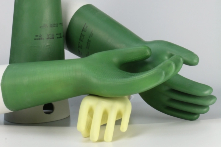 zielone rękawice
